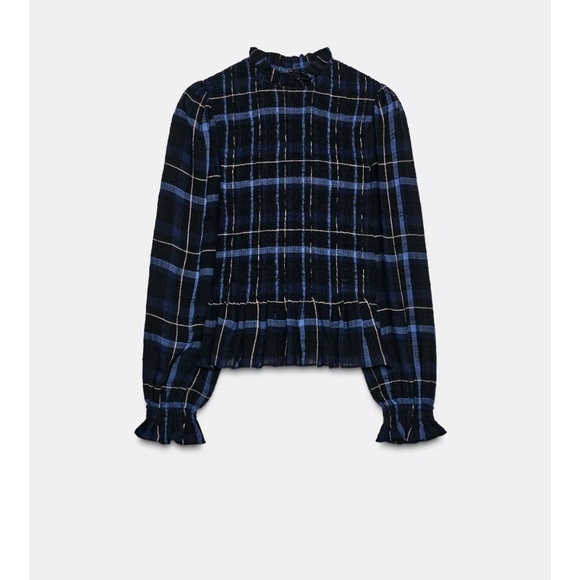 NWT Zara plaid smocked top and skirt set XS - Picture 8 of 10